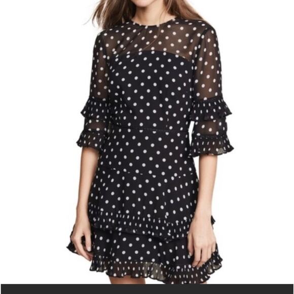 Keepsake Polka Dot Fit & Flare Ruffle
Mini Dress small - Picture 1 of 14
